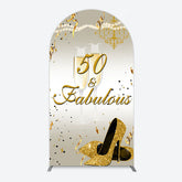 Lofaris 50 And Fabulous Gold Happy Birthday Arch Backdrop